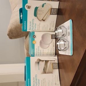 Nanobebe breastmilk storage bags and organizer, nursing pads, and flexi pacifier